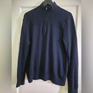 Banana Republic Men's Dark Blue Zip-Up Sweater